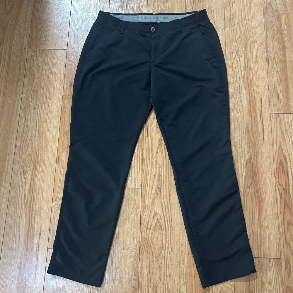 Under Armour Men’s Golf Pants 38/32 Black Blue Performance Stretch 1342264